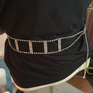 Vintage Rhinestone Chain Belt